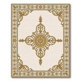 Ornate Gold Medallion Cream Area Rug