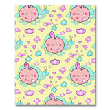Adorable Kawaii Bunny Flower Area Rug