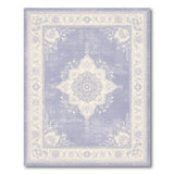 Blue and Teal Blue Distressed Vintage Floral Area Rug