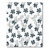 Navy Sketch Floral Line Art Area Rug