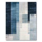 Blue and Teal Blue Teal Vertical Stripe Area Rug