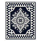 Traditional Persian Black White Persian Mandala Area Rug