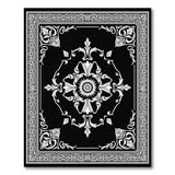 Ornate Black White Medallion Area Rug