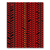 Bold Red Black Zigzag Geometric Area Rug