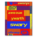 Glitch Text Multi-Color Geometric Area Rug