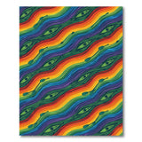 Rainbow Kayak Wave Abstract Area Rug