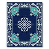 Navy Teal Ornate Persian Area Rug