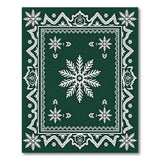 Emerald Green Snowflake Rug with Ornate Persian Borders