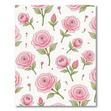 Pink Pink Roses Floral Pattern Area Rug