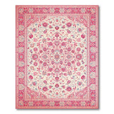 Vibrant Pink Floral Persian Pink Area Rug