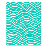 Teal Wave Abstract Coastal Area Rug