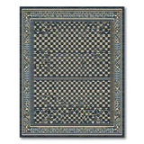 Navy Blue Geometric Pattern Area Rug