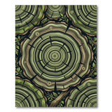 Lush Green Tree Rings Area Rug