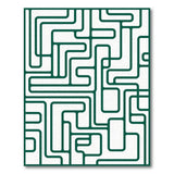 Intricate Green Maze Geometric Area Rug
