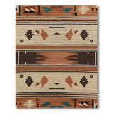 Southwestern Geometric Brown Tan Area Rug