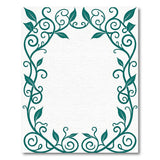 Elegant Teal Leaf Vine Border Area Rug