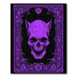 Purple Pixel Devil Skull Gothic Area Rug