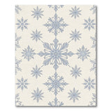 Elegant Blue Snowflake Cream Area Rug