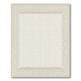 Beige Lattice Geometric Area Rug with Ornate Border