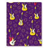 Purple Rock Guitar Cartoon Area Rug