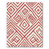 Red Geometric Diamond Washable Area Rug