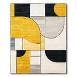 Yellow Geometric Modern Bold Yellow Black Geometric Area Rug