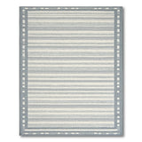 Grey Striped Area Rug with Border Frame