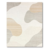 Abstract Beige Grey Organic Shape Area Rug