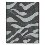 Black White Geometric Stripe Area Rug
