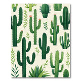 Green Whimsical Green Cactus Succulent Area Rug