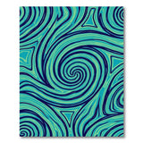 Geometric Modern Teal Swirl Geometric Modern Area Rug