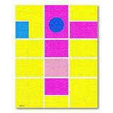 Vibrant Yellow Pink Blue Geometric Mosaic Rug
