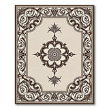 Ornate Beige Persian Medallion Beige and Neutral Area Rug