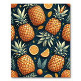 ODIKA Tropical Pineapple Washable Area Rug - Low Pile Non-Slip Fruit Pattern Mat