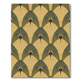 Teal Art Deco Fan Geometric Area Rug