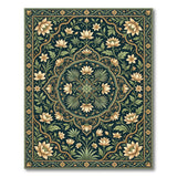 Emerald Lotus Medallion Persian Rug