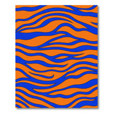 Bold Orange Blue Tiger Stripe Area Rug