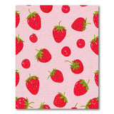 Playful Strawberry Pattern Pink Area Rug
