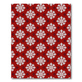 Red Snowflake Plaid Area Rug