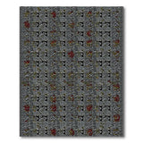 Bold Geometric Modern Rug Black White Red Accents