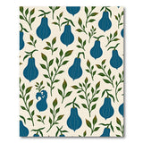 Blue Pear Fruit Pattern Area Rug