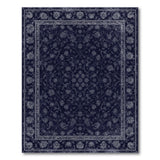 Floral Vintage Blue and Teal Navy Blue Floral Vintage Area Rug