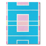 Vibrant Blue Pink Geometric Area Rug