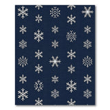 Geometric Modern Navy Snowflake Pattern Area Rug