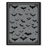 Gothic Black Bats Grey Area Rug