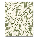 Wavy Green Abstract Area Rug on Cream Beige