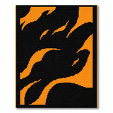 Fiery Orange Flames Geometric Area Rug