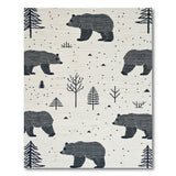 Black Bear Woodland Silhouette Area Rug