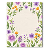 Purple Orange Floral Frame Area Rug