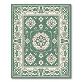 Traditional Persian Green Ornate Green Persian Floral Area Rug
